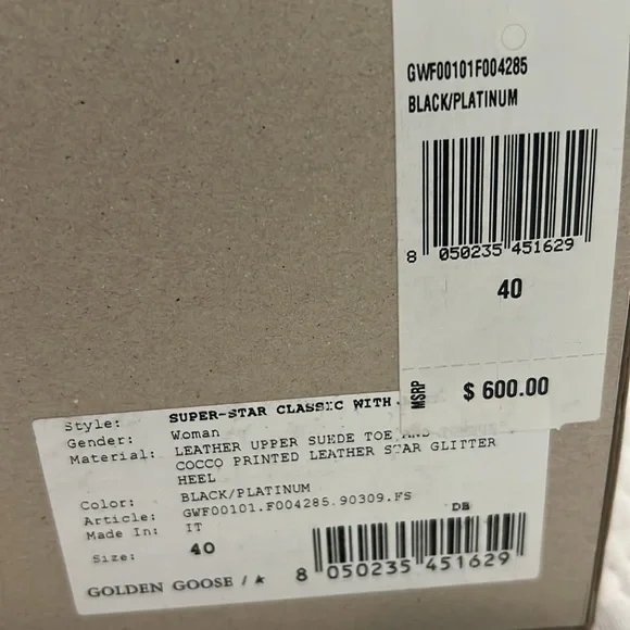 Golden Goose Super Star Croco Leather Low Top Glitter Sneaker 40 / 10 - Picture 16 of 16